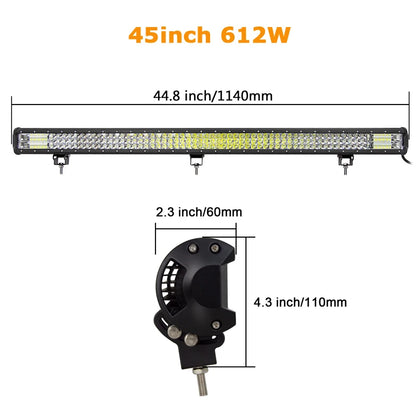 7D 20'' 23'' 45'' 216w 252w 288w 324w LED Light Bar Offroad Driving Lights Combo Work Light Bar 12v 24v Truck SUV ATV 4WD 4x4