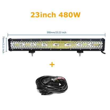 4-23 inch Off Road LED Light Bar 12V 24V 8D Combo Led Bar/Work Lights for Car Jeep Truck Suv 4x4 Atv Boat Lightbar Headlight