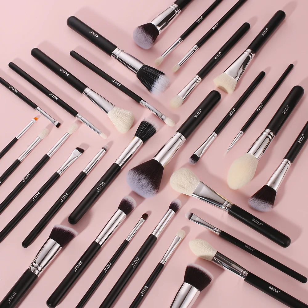 BEILI Black Makeup Brush Sets Professional Natural Goat Fiber Hair Brush Foundation Kakubi Contour Eyeshadow Beauty Tool brochas