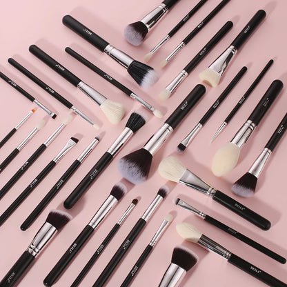 BEILI Black Makeup Brush Sets Professional Natural Goat Fiber Hair Brush Foundation Kakubi Contour Eyeshadow Beauty Tool brochas