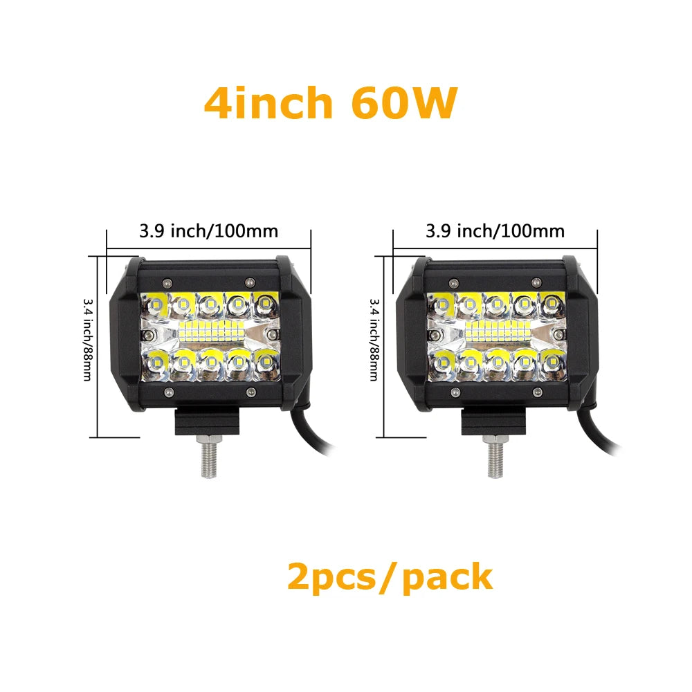 4-23 inch Off Road LED Light Bar 12V 24V 8D Combo Led Bar/Work Lights for Car Jeep Truck Suv 4x4 Atv Boat Lightbar Headlight