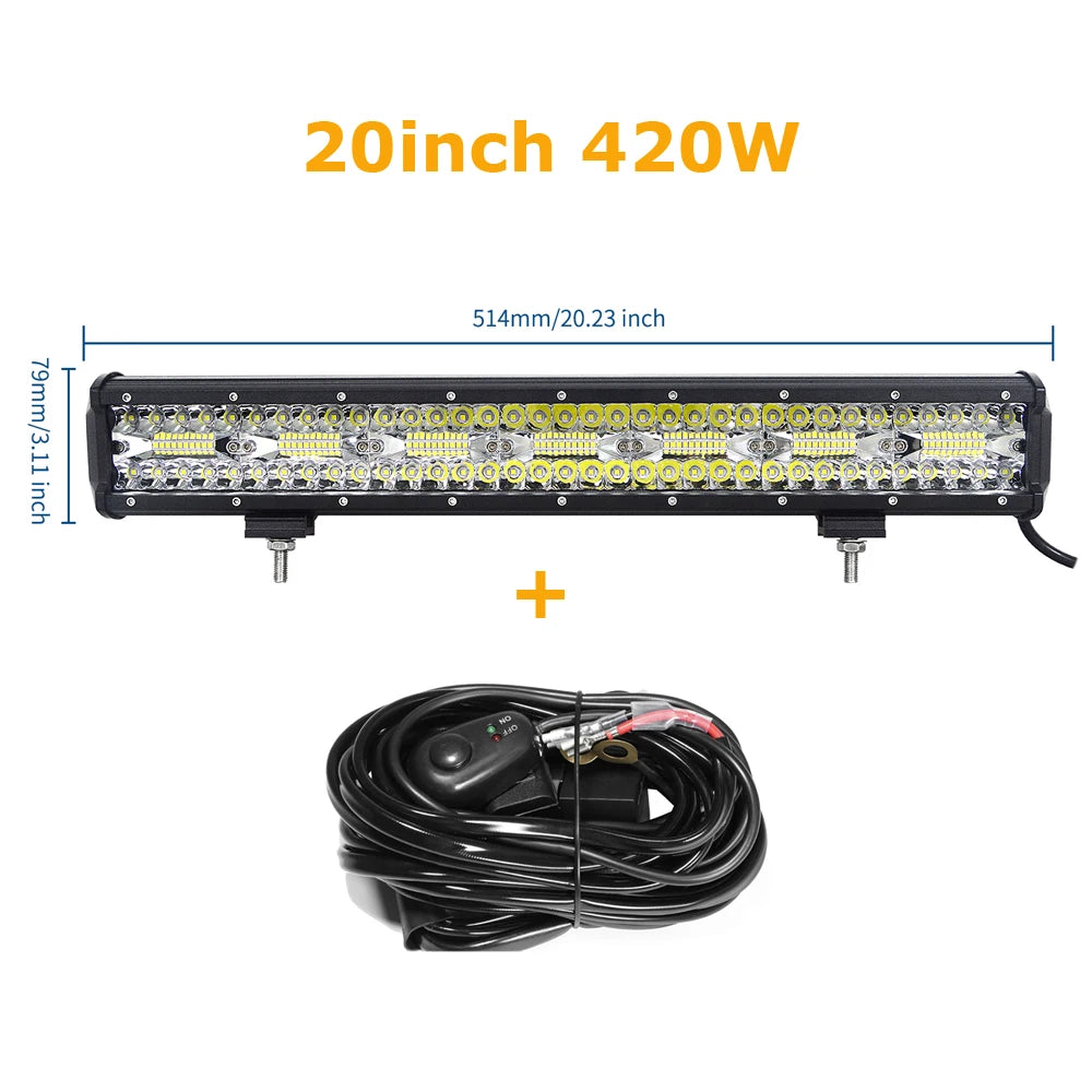 4-23 inch Off Road LED Light Bar 12V 24V 8D Combo Led Bar/Work Lights for Car Jeep Truck Suv 4x4 Atv Boat Lightbar Headlight