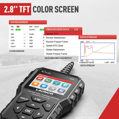 LAUNCH Creader 529 OBD2 Scanner Automotive Diagnostic Tool OBDII Code Reader Fault Code Read OBD Scan DIY Code Reader CR529