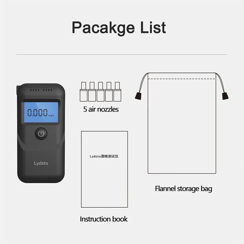 Hydsto Digital Alcohol Tester Professional Alcohol Detector Breathalyzer Police Alcotester LCD Display Drunk Driving Test