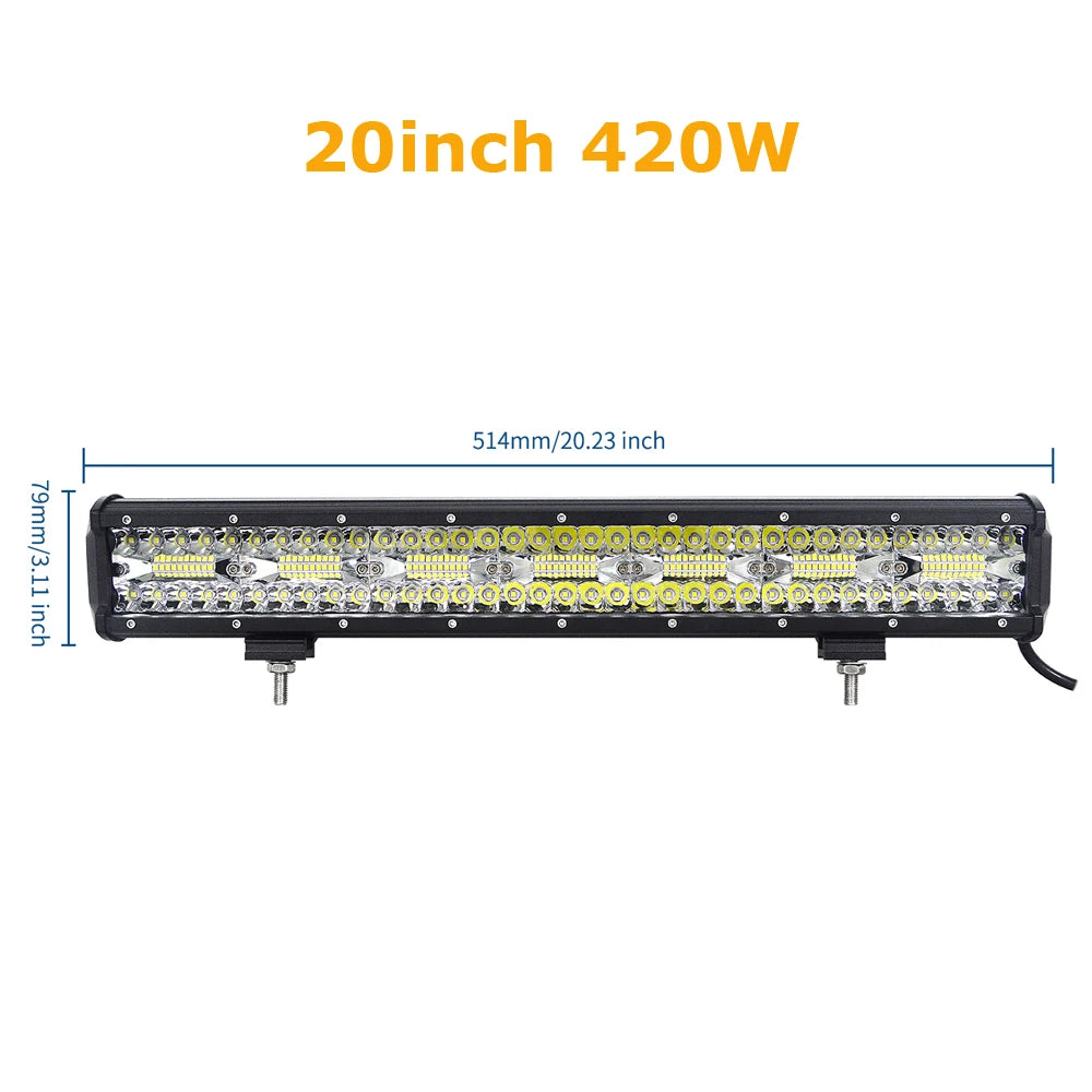 4-23 inch Off Road LED Light Bar 12V 24V 8D Combo Led Bar/Work Lights for Car Jeep Truck Suv 4x4 Atv Boat Lightbar Headlight