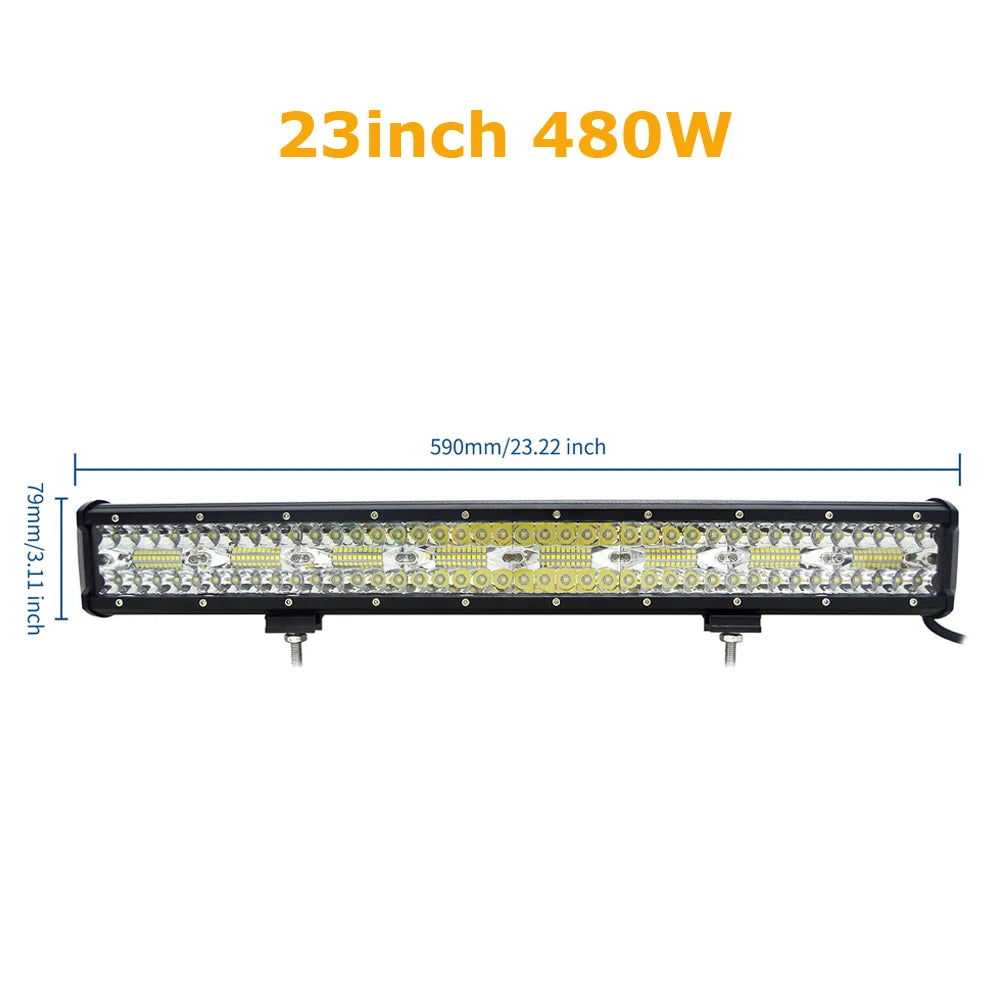4-23 inch Off Road LED Light Bar 12V 24V 8D Combo Led Bar/Work Lights for Car Jeep Truck Suv 4x4 Atv Boat Lightbar Headlight