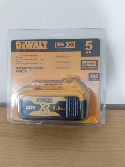 DEWALT DCB205 20V MAX XR 5.0Ah Lithium-Ion Battery 100Wh Fuel Gauge Cordless Power Tool Battery