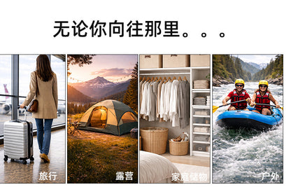 Vacuum Bag with window pump （Double click to start）Travel Luggage Reusable Space Saver Waterproof Compression Bags for Suitcase