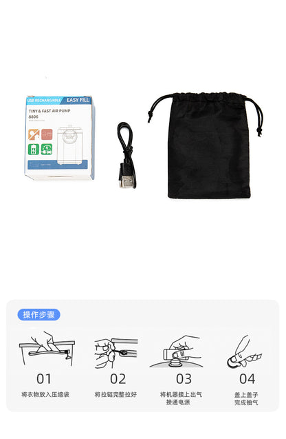 Vacuum Bag with window pump （Double click to start）Travel Luggage Reusable Space Saver Waterproof Compression Bags for Suitcase