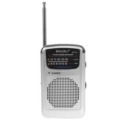 Radio FM/AM Small Portable Radio Battery Operated Radio Full-wave Band World Receiver Telescopic Antenna Built-in Speaker
