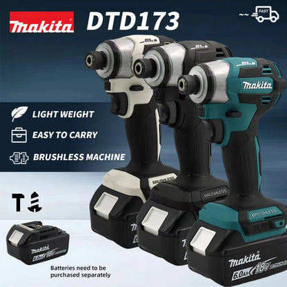 Makita DTD173 18V Cordless Impact Driver 180 N.m Brushless Electric Drill Screwdriver LED Light Multi-function Household To