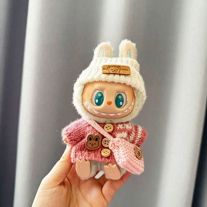 Mini Plush Doll'S Clothes Cute Outfit Accessories For Labubu V1 V2 Korea Kpop Idol Dolls Goose Dinosaur Macaron Clothing Gifts