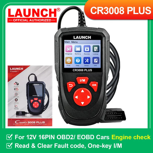 LAUNCH X431 CR3008 PLUS Full OBD2 Diagnostic Tools Car OBD OBD2 Automotive Scanner Check Engine Battery Free Update Online