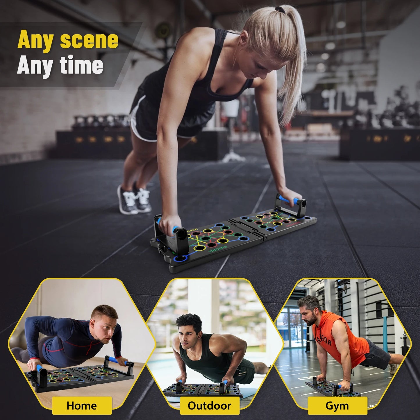 24-In-1 Multifunctional Push-up Board Set，Portable Foldable Fitness Equipment For Chest Abdomen Arms And Back Training