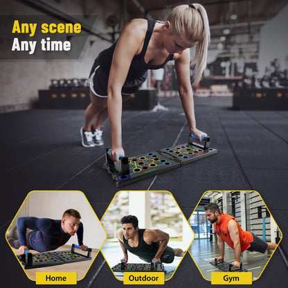 24-In-1 Multifunctional Push-up Board Set，Portable Foldable Fitness Equipment For Chest Abdomen Arms And Back Training