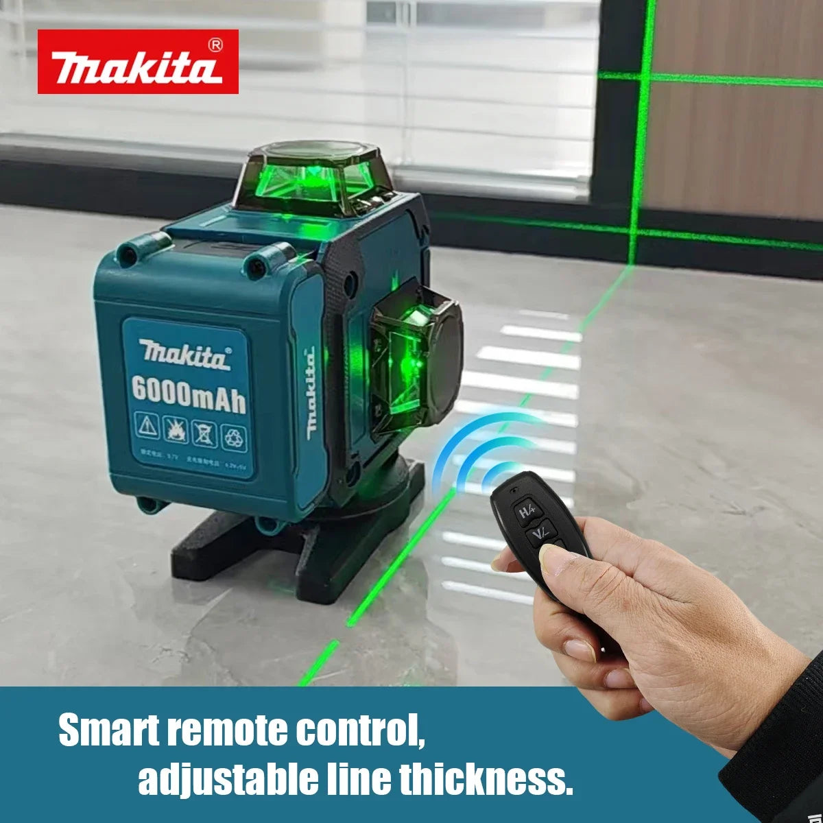 Makita Electric Tool 360-Degree X4 16-Line Outdoor Laser Level Self-Levelling Vertical Cross-Line Tool for Precision Measurement