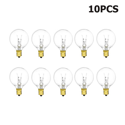 G40 Globe Clear Replacement Light Bulbs 7W Tungsten Edison Bulbs E12 2200K Warm White for Patio Lighting Decoration Wedding