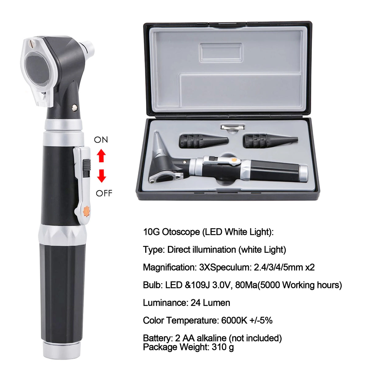 Otoscope - Ear Scope with Light, Ear Infection Detector,Perfect for Nursing & Medical Students for Kids and Adults & Pets