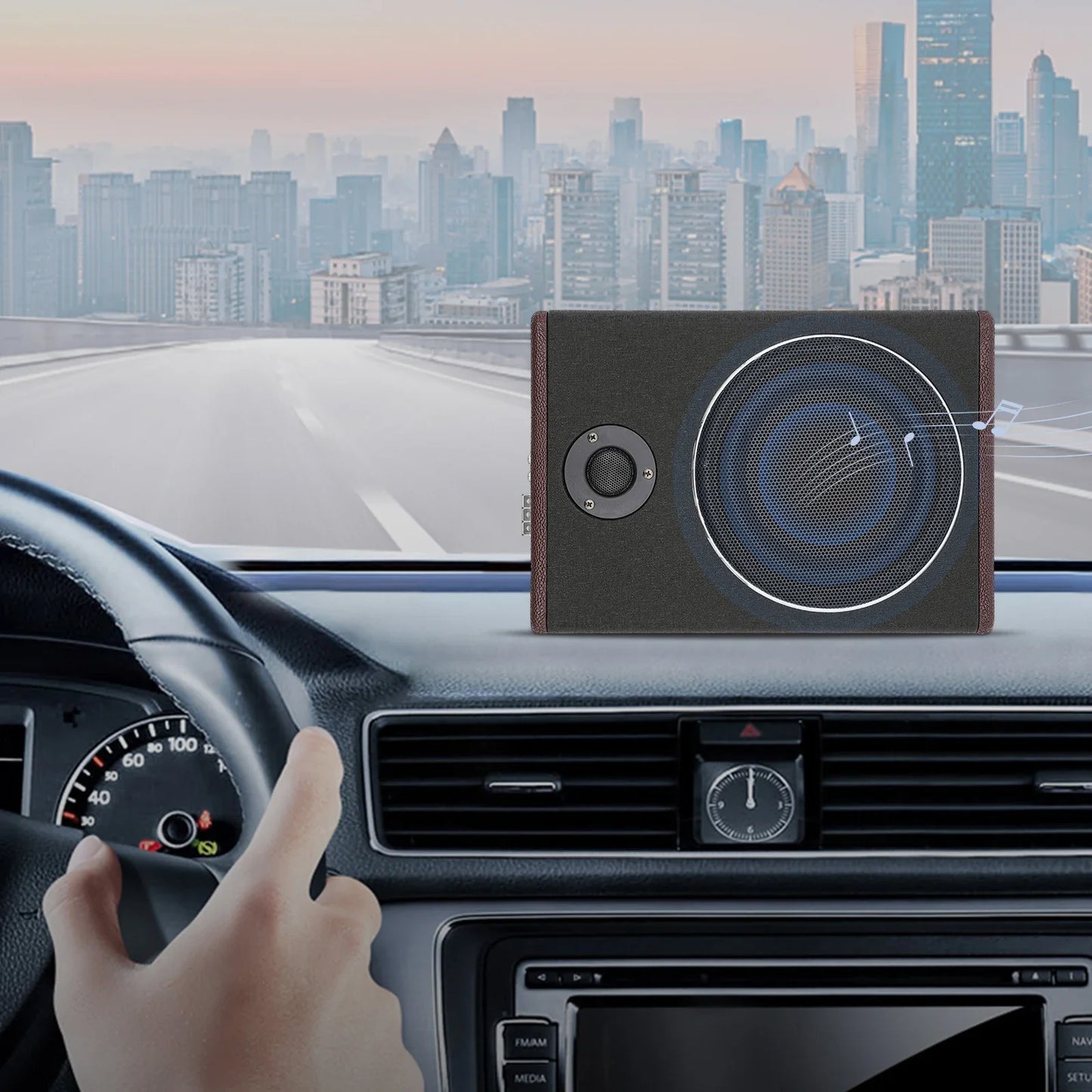 8 Inch Ultra Slim Car Subwoofer Under Seat Car Active Subwoofer Compact Car Bass Audio Car Stereo Amplifier Speaker DC 12V 600W