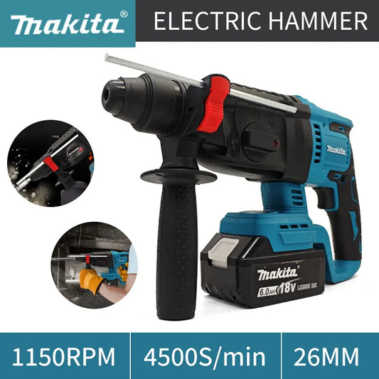 Makita 26MM Brushless Hammer Cordless Electric Hammer 18V Lithium Battery Wireless Drills Makita 18v Original Power Tools ﻿