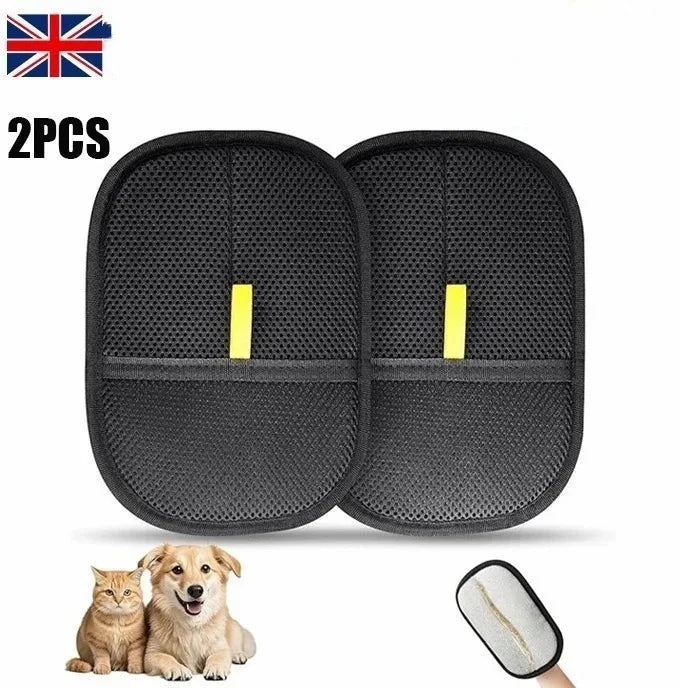 2Pcs Pet Hair Removal Gloves Double-sided Electrostatic Brush for Cat Dog Fur Grooming Glove Sofa Carpet Clothes Cleaning Tool