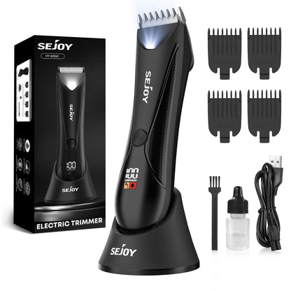 Sejoy  Body Hair Trimmer for Men Bikini Electric Trimmer Groin & Body Shaver Groomer Arm Beard Razor Rechargeable