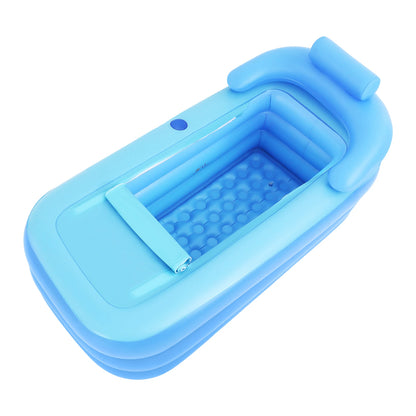 Modern Large Blue PVC Inflatable Bathtub Portable Folding Self-Contained Outdoor Bathtub for Adults And Children 160x84x64 Cm