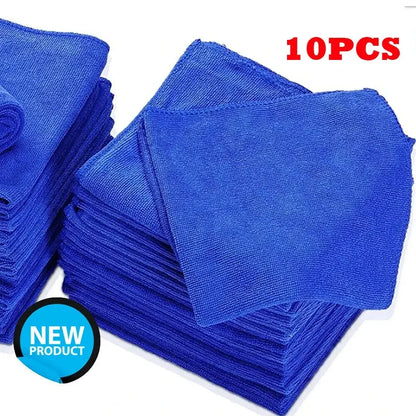 10Pcs Car Cleaning Detailing Soft Cloth Bulk Towels Microfibre Polish Clean Blue
