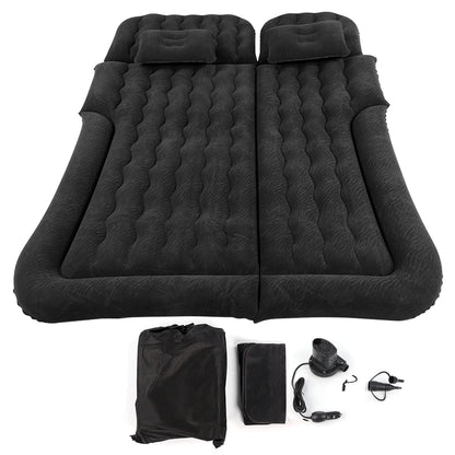 Car Travel Bed 2‑In‑1 Multifunction Inflatable Travel Mattress PVC Flocking Soft Sleeping Rest Cushion for Car SUV