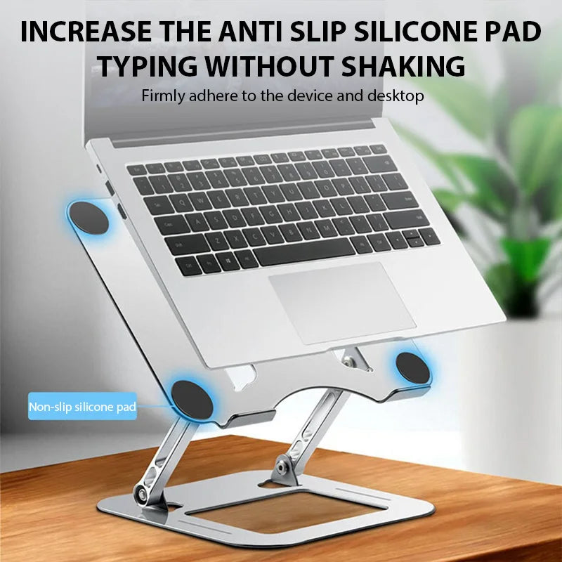 XMSJ Laptop Stand Adjustable Carbon Steel Notebook Tablet Stand Up to 17 Inch Macbook Laptop Portable Foldable Cooling Holder