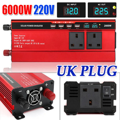 Car Power Inverter Converter Sine Wave DC 12V to AC 220V Transformer Convert LED Dispaly Converter Car Charger Converter Adapter