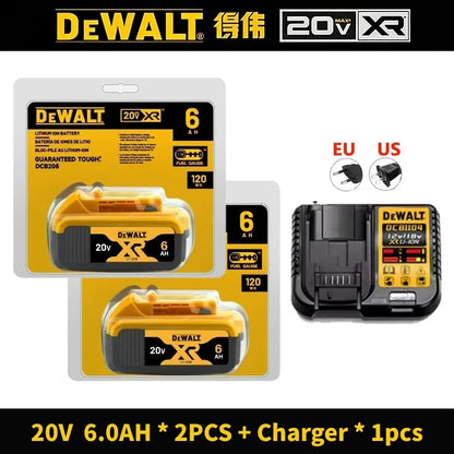 100% Original DeWalt 20V 6Ah 5Ah Battery Power Tool Replacement for DeWalt DCB206 DCB205 DCB202 DCB200 18V 20V Power Tool