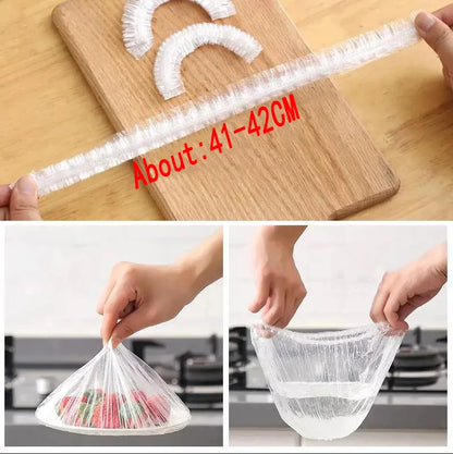 Plastic Disposable Food Cover Colorful Elastic Wrap Food Covers Fresh-keeping Lid Plate Kitchen Nylon Packaging Bags Storage Bag