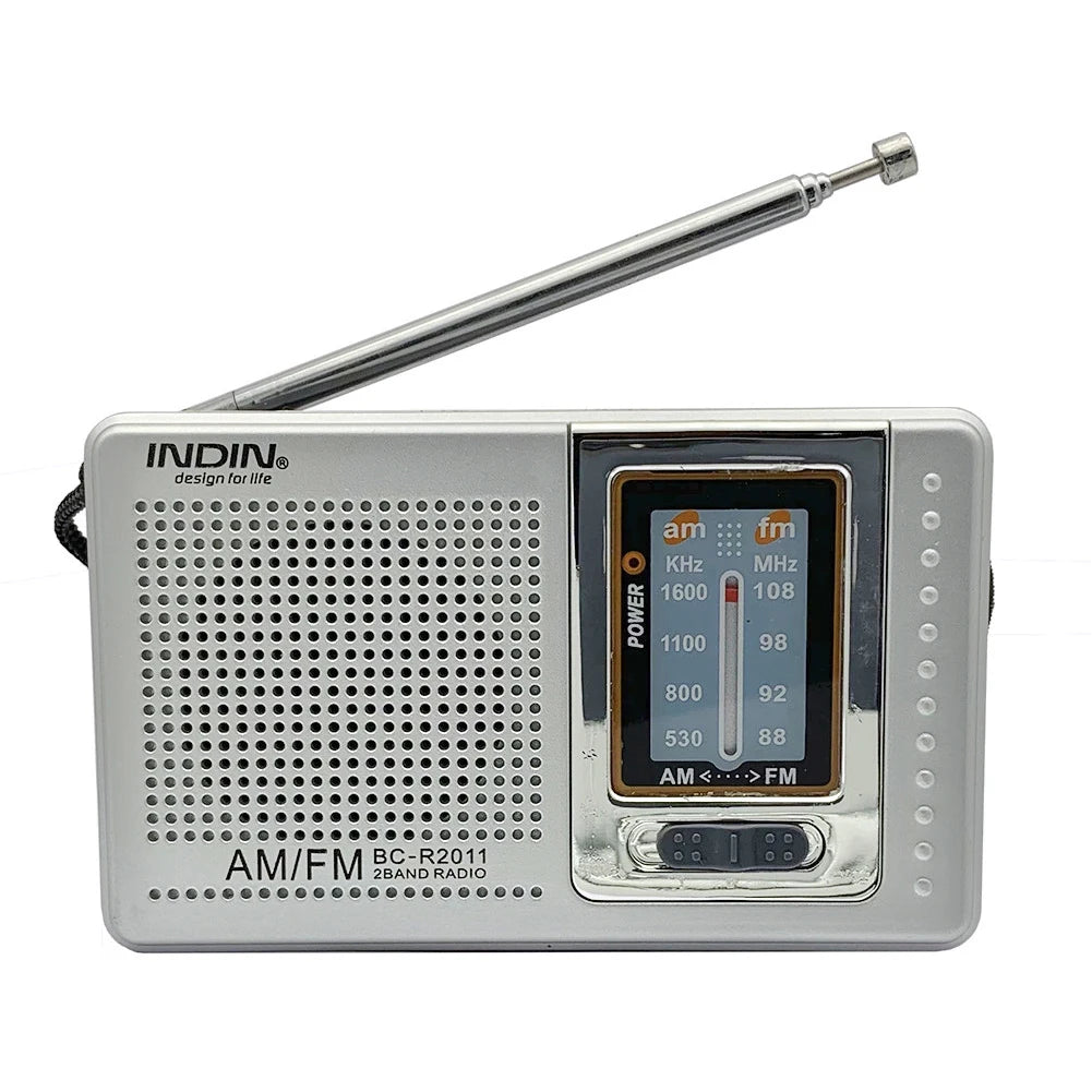 Radio FM/AM Small Portable Radio Battery Operated Radio Full-wave Band World Receiver Telescopic Antenna Built-in Speaker