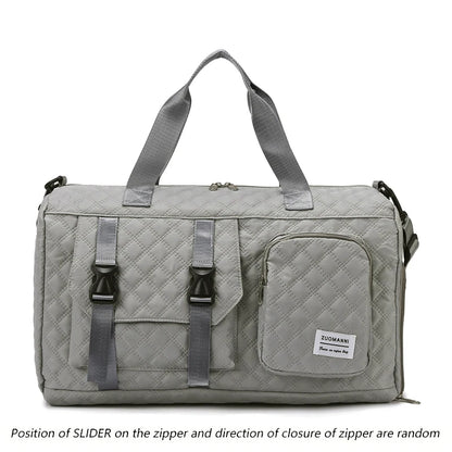 Durable Nylon Travel Duffle Bag, Portable Sports Gym Bag for Overnight Trips Shoulder Duffel Training Bag, Spacious Argyle