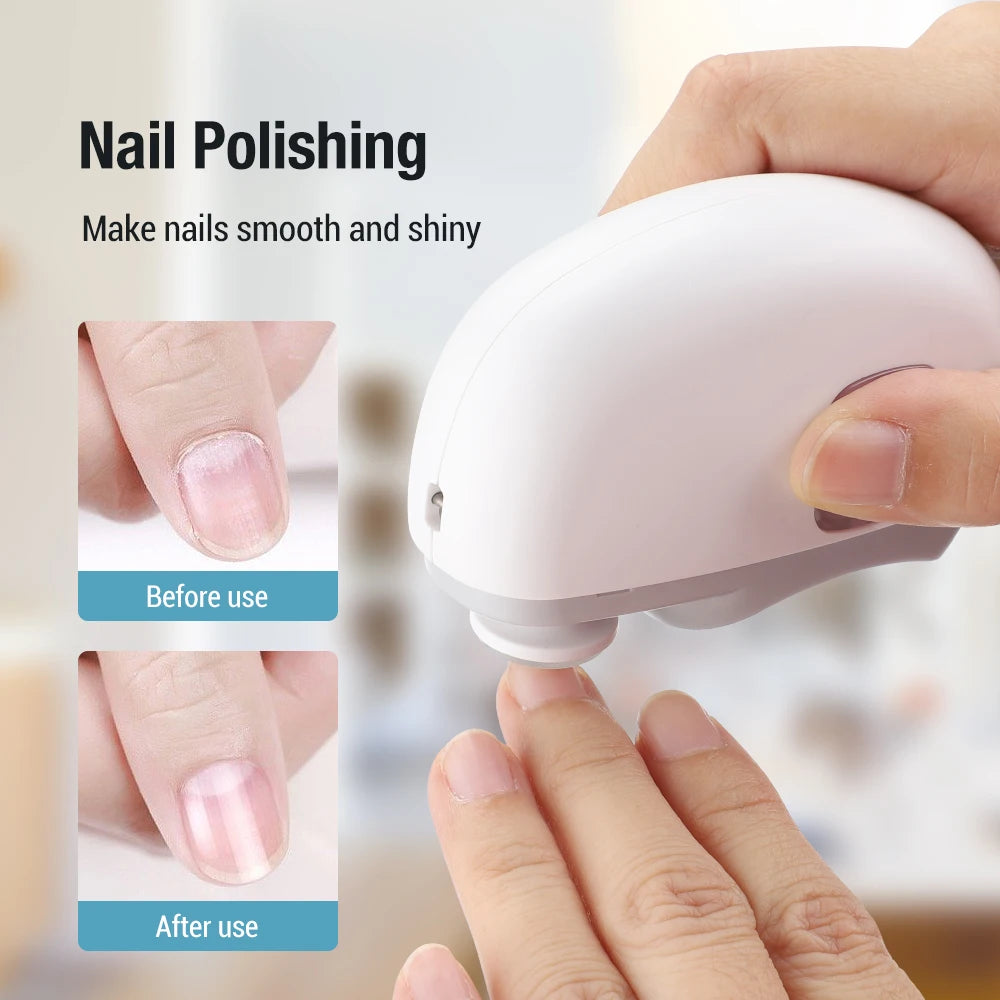 Electric Nail Clipper 2-in-1 Manicure Polishing Machine for Adult And Baby Fingernails - Automatic Trimmer And Cutter Grinder