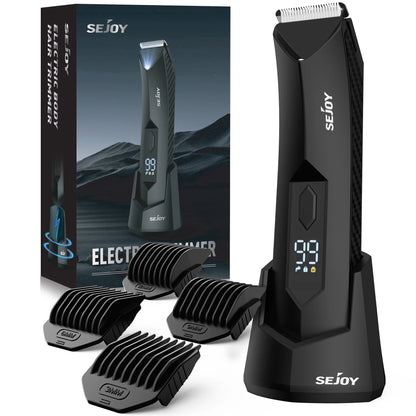 Sejoy  Body Hair Trimmer for Men Bikini Electric Trimmer Groin & Body Shaver Groomer Arm Beard Razor Rechargeable