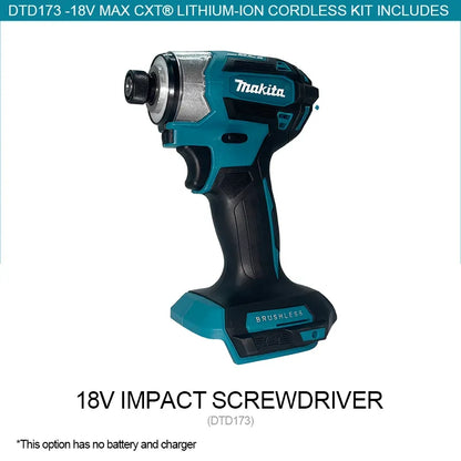 Makita DTD173 Brushless 180N.M Impact Drill Cordless Driver Electric Handheld Screwdriver Multifunction Tool For 18V Battery