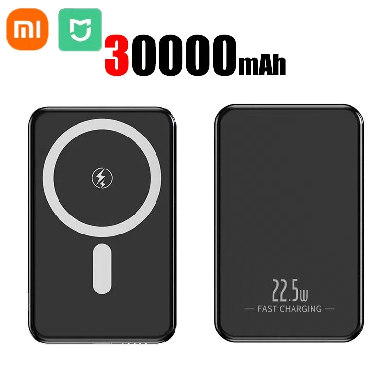 XIAOMI Ultra Slim Power Bank Mac Fast Charge Auxiliary Battery 50000mAh Magnetic Magnet Wireless Charging For IPhone Samsung New