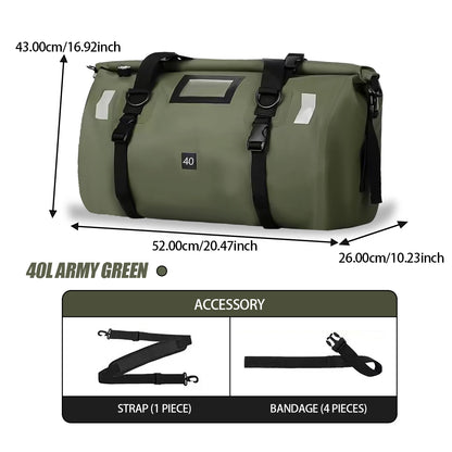 Motorcycle Waterproof Tail Bag Travel Outdoor Dry Luggage Roll Pack Bag 20 /40/66 Motorbike Luggage Backpack Motorcycle Seat Bag