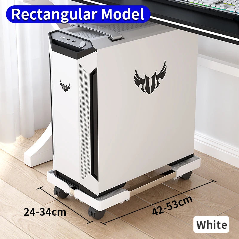 Mobile Extendable Computer Cart Adjustable Stand With Universal Wheels For Office CPU Tower Anti Slip Breathable Design