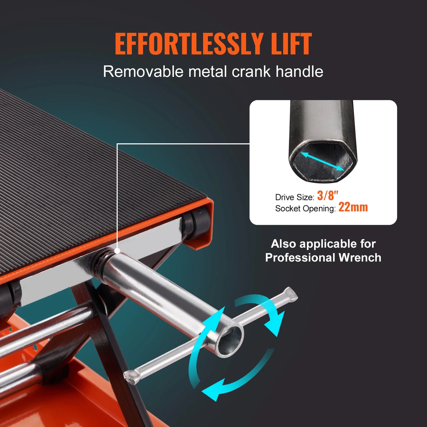 SucceBuy 1100 LBS Motorcycle Lift Motorcycle Scissor Lift Jack with Wide Deck & Safety Pin Steel Scissor Jack Fit for Motorcycle