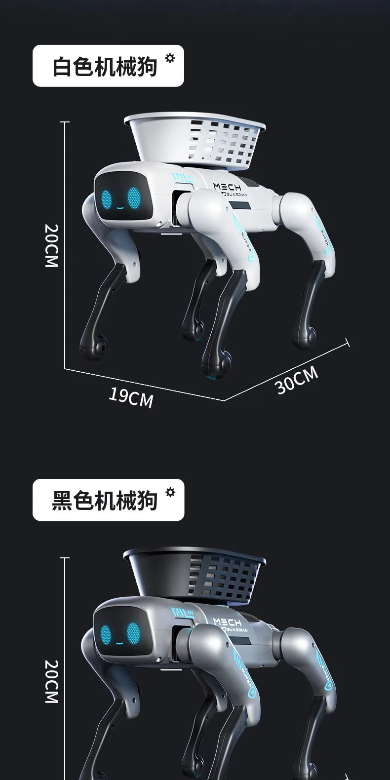 2026 New Ai Intelligent Smart Robot Dog Remote Control Toy Programmable With Loading Basket For Boys Birthday Festival Gift