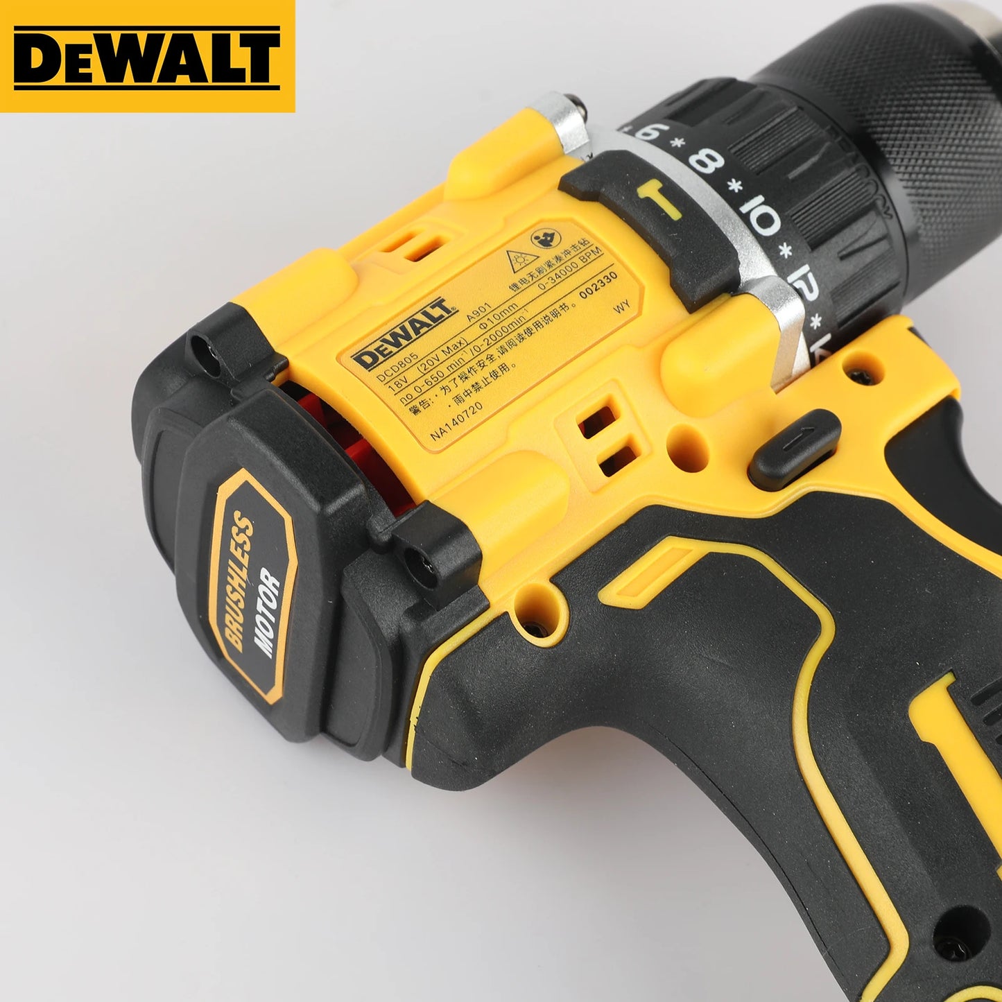 DEWALT Lithium Battery 20V Rechargeable Brushless Compact Electric Screwdriver Hand Drill Impact Drill DCD805