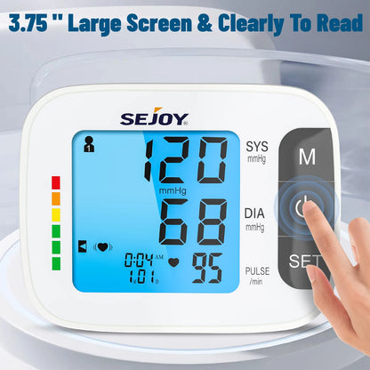 Sejoy DBP Blood Pressure Monitor Upper Arm Automatic BP Cuff Machine with LED Display for Home Use Health Care