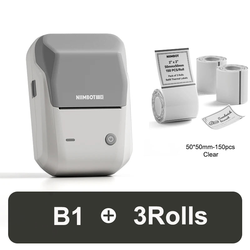 Niimbot B1 Label Maker 2inch Bluetooth Thermal Label Printer for Home Mailing Bakery Grocery Compatible with Phone Computer