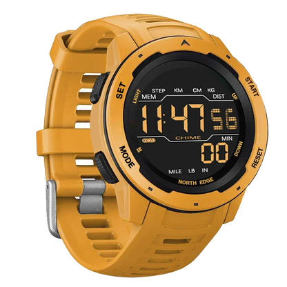 NORTH EDGE Mens Smart Watch Women Sportswatch Dual Time Running Pedometer Countdown Waterproof 50m Digital Alarm Military Clock