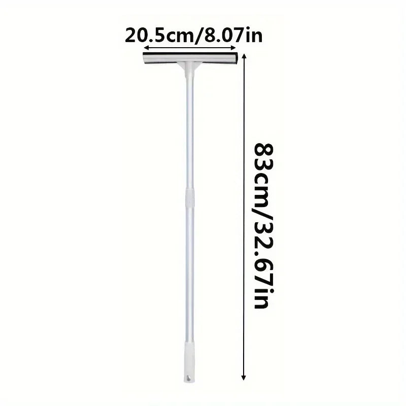 1pc Glass Cleaning Brush 2-in-1 Telescopic Pole Car Window Floor Cleaning Brush Glass Scraper Household Cleaning Tool