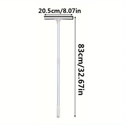 1pc Glass Cleaning Brush 2-in-1 Telescopic Pole Car Window Floor Cleaning Brush Glass Scraper Household Cleaning Tool