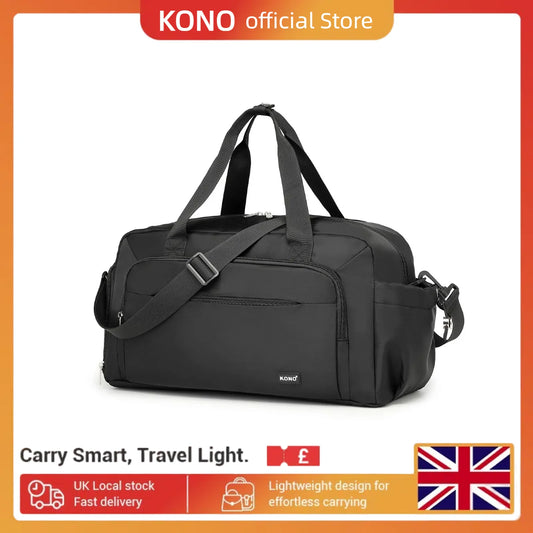 Kono Sports Duffle Bag with Shoes Compartment and Shoulder Strap Waterproof Gym Bag for Men and Women
